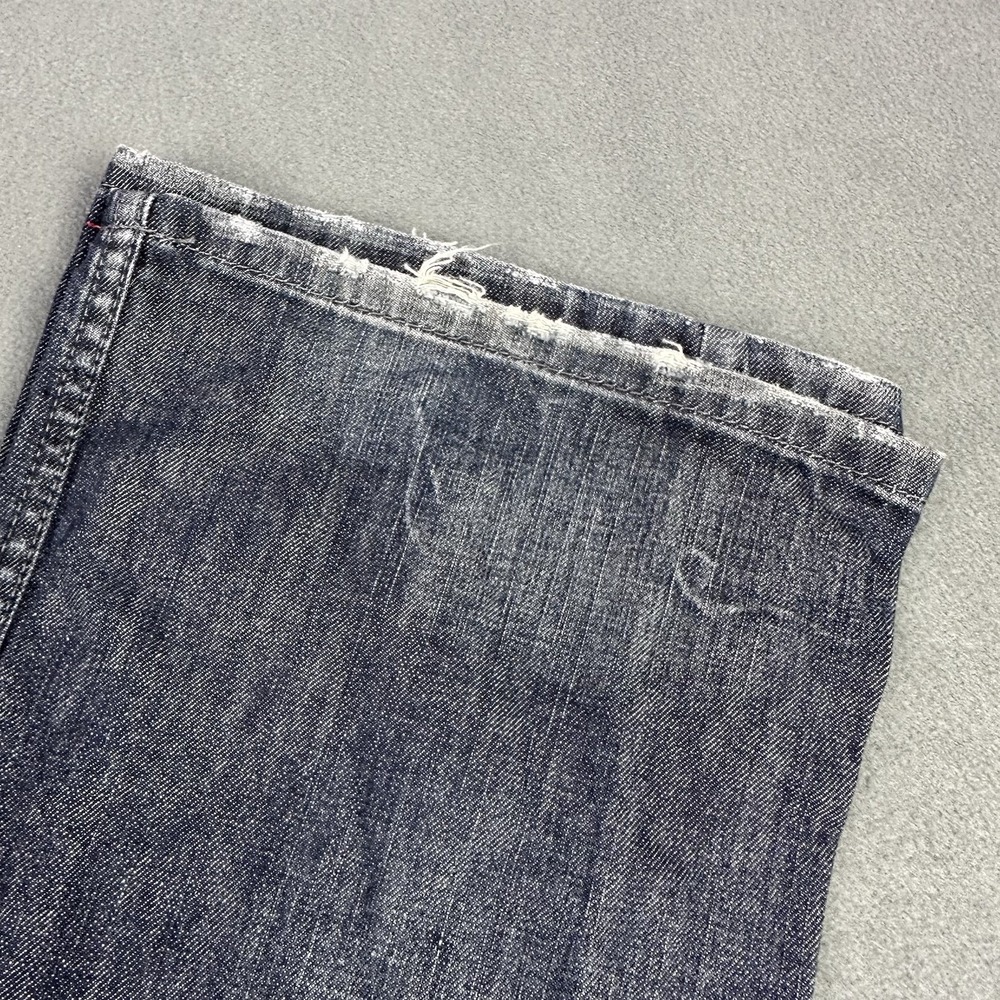 Guess Premium Light Wash Denim Jeans Size 28 Ripped Distressed Flare Low Rise - Picture 4 of 14